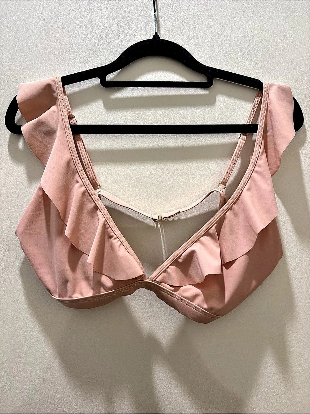 Prairie Swim Pale Pink Ruffle Bikini Top NWT